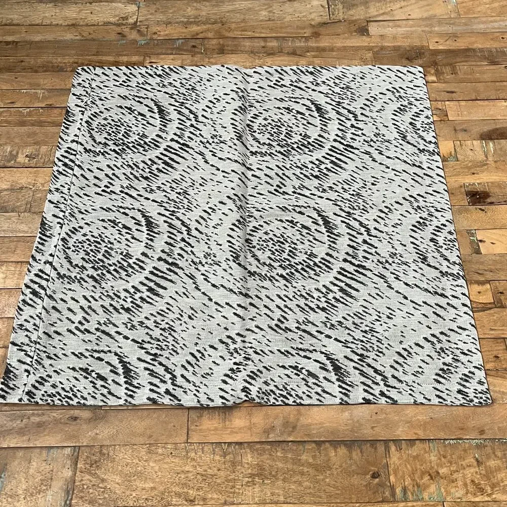 Busatti Linen Blend Square Pillow Covers (2) 25 x 25 in Gray & Black Swirl Italy